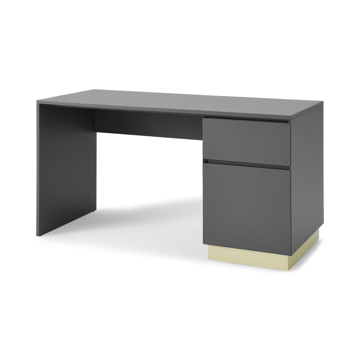 Elsdon Storage Desk, Charcoal Grey & Brass – image 3