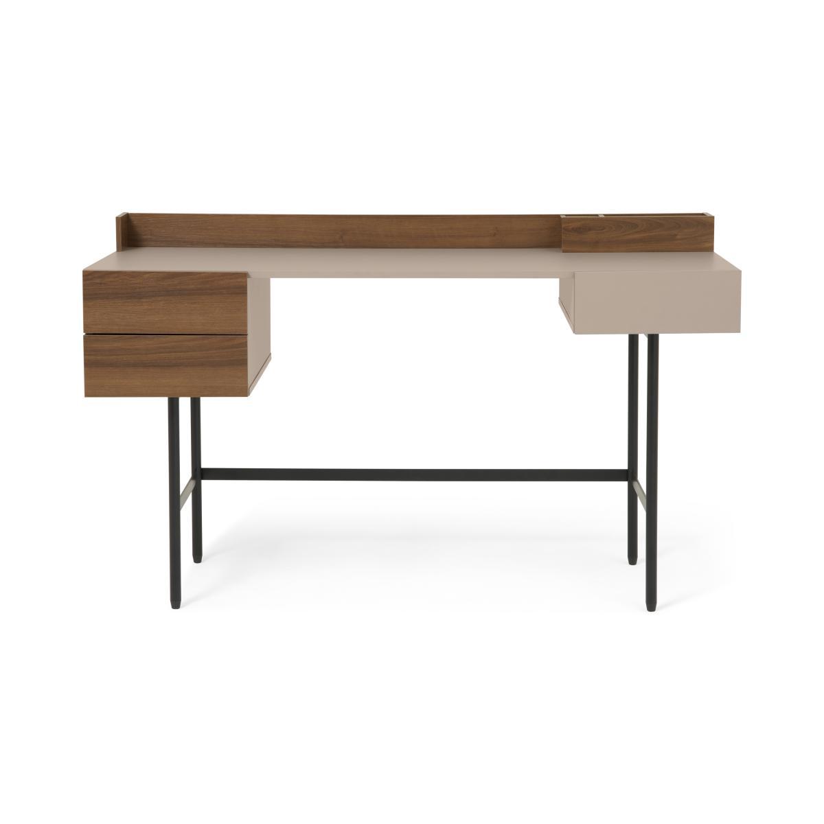 Heaton Wide Desk, Cappuccino & Walnut Effect – image 2