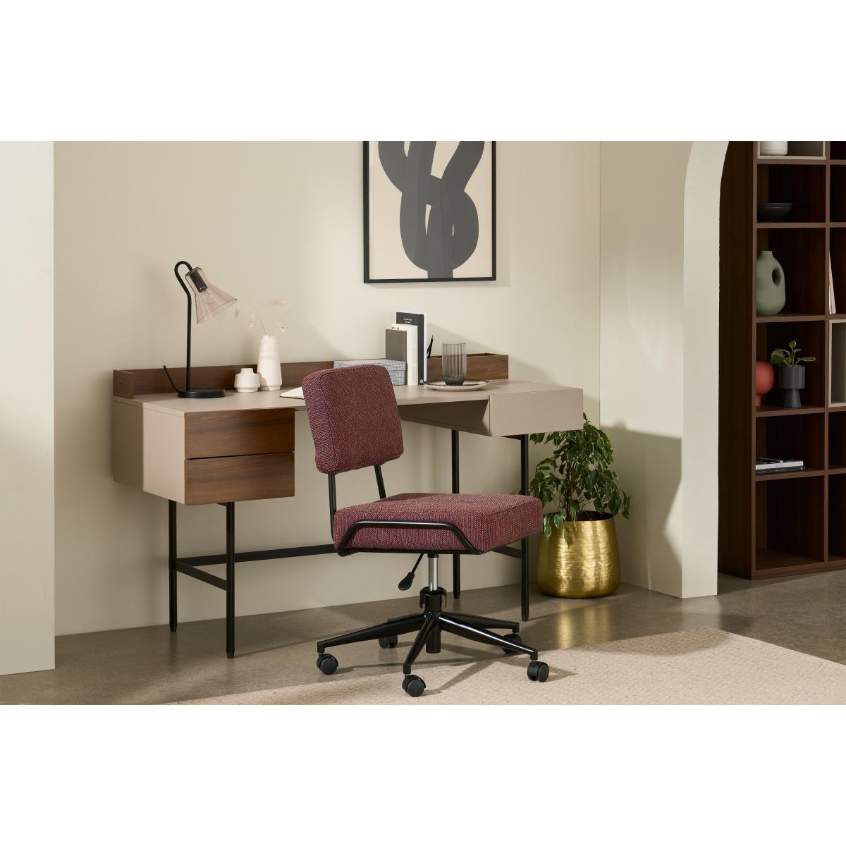 Heaton Wide Desk, Cappuccino & Walnut Effect – image 4