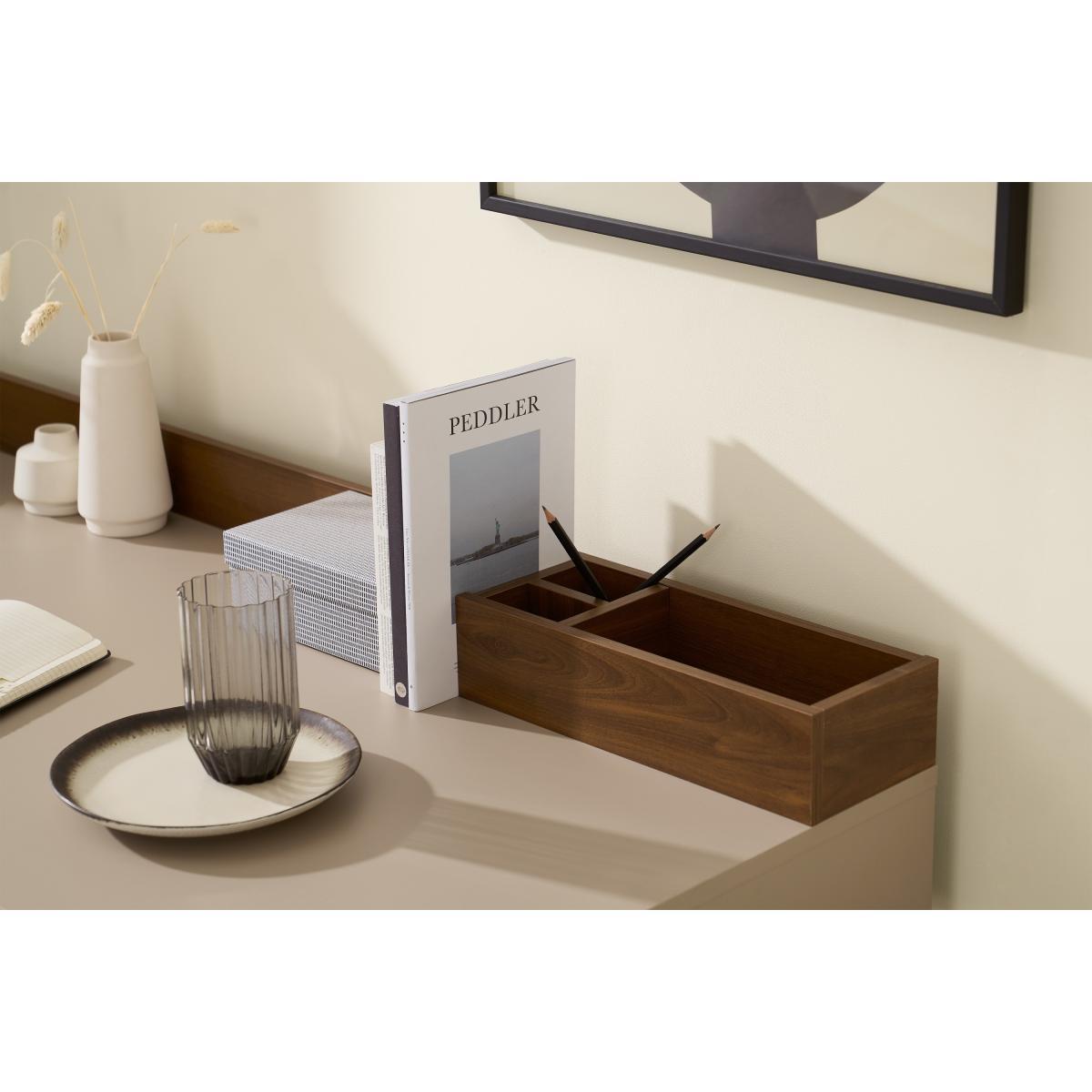 Heaton Wide Desk, Cappuccino & Walnut Effect – image 5