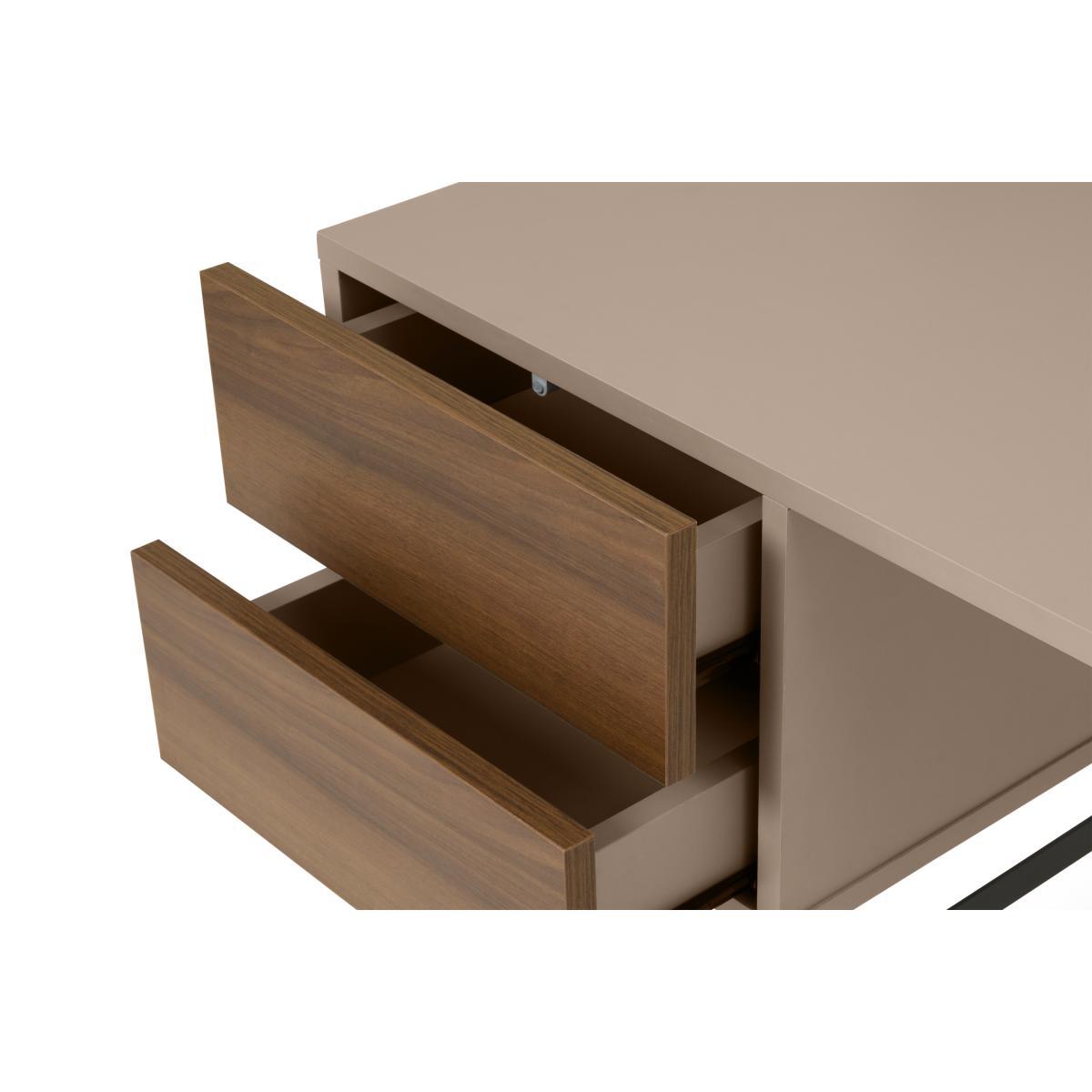 Heaton Wide Desk, Cappuccino & Walnut Effect – image 6