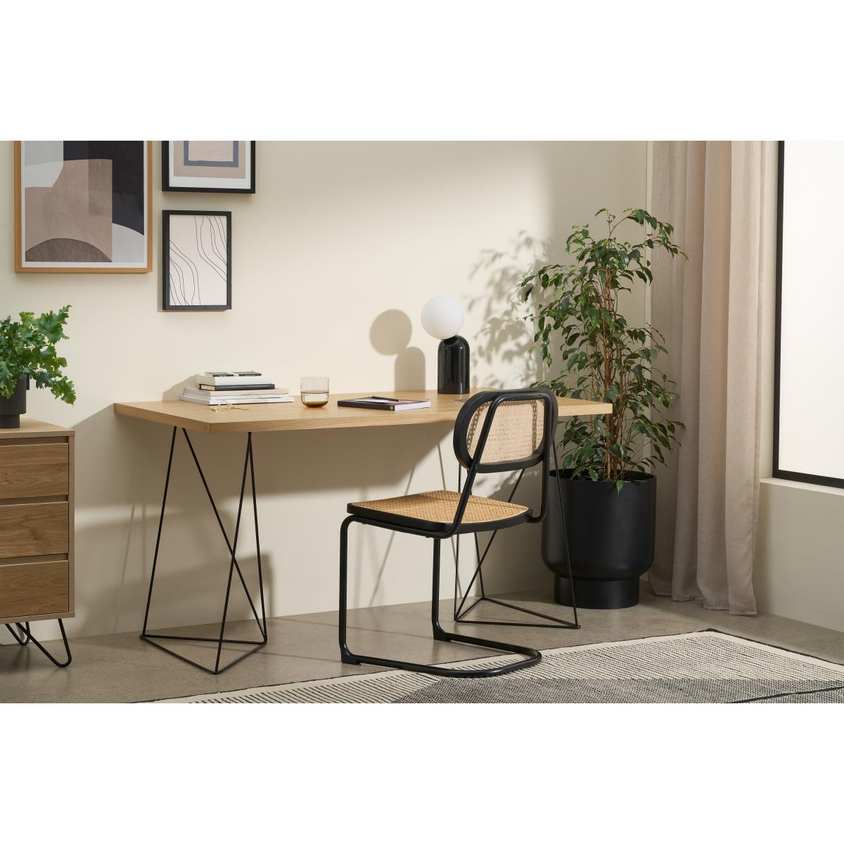 Solly Desk, Oak & Black Steel – image 4