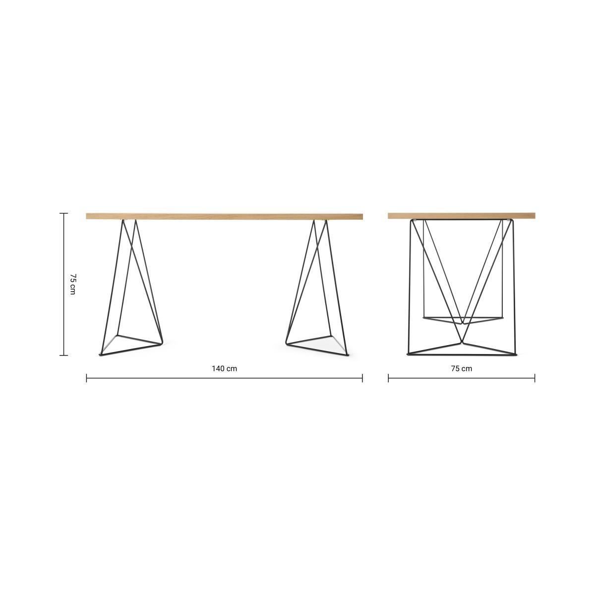 Solly Desk, Oak & Black Steel – image 9