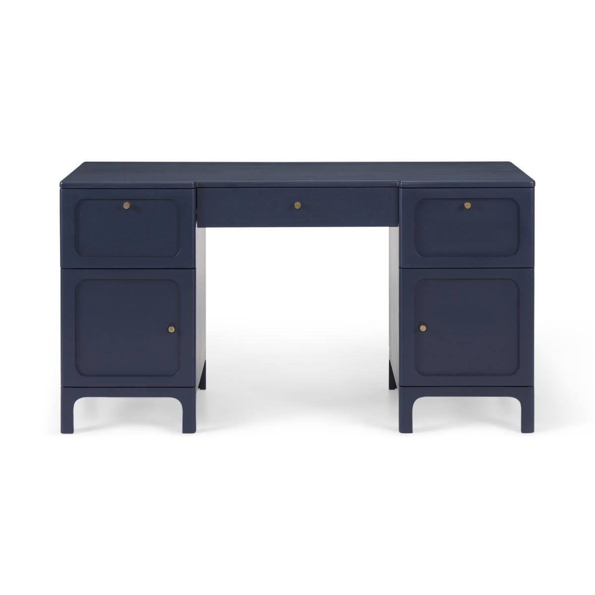 Bromley Wide Desk, Deep Navy & Grey – image 2