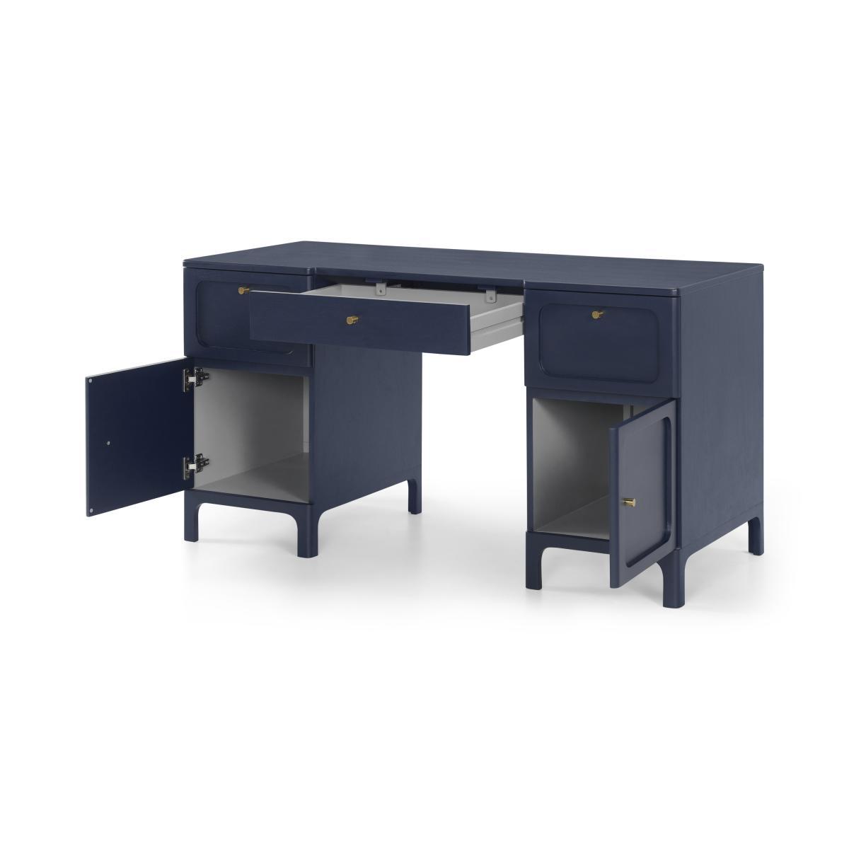 Bromley Wide Desk, Deep Navy & Grey – image 6