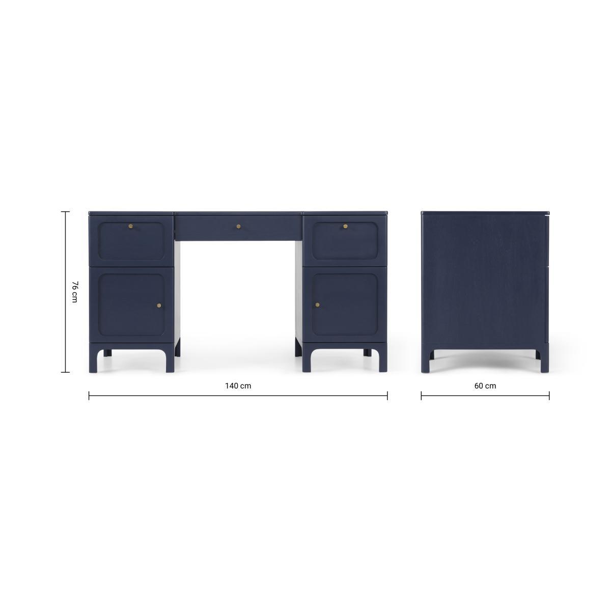Bromley Wide Desk, Deep Navy & Grey – image 8