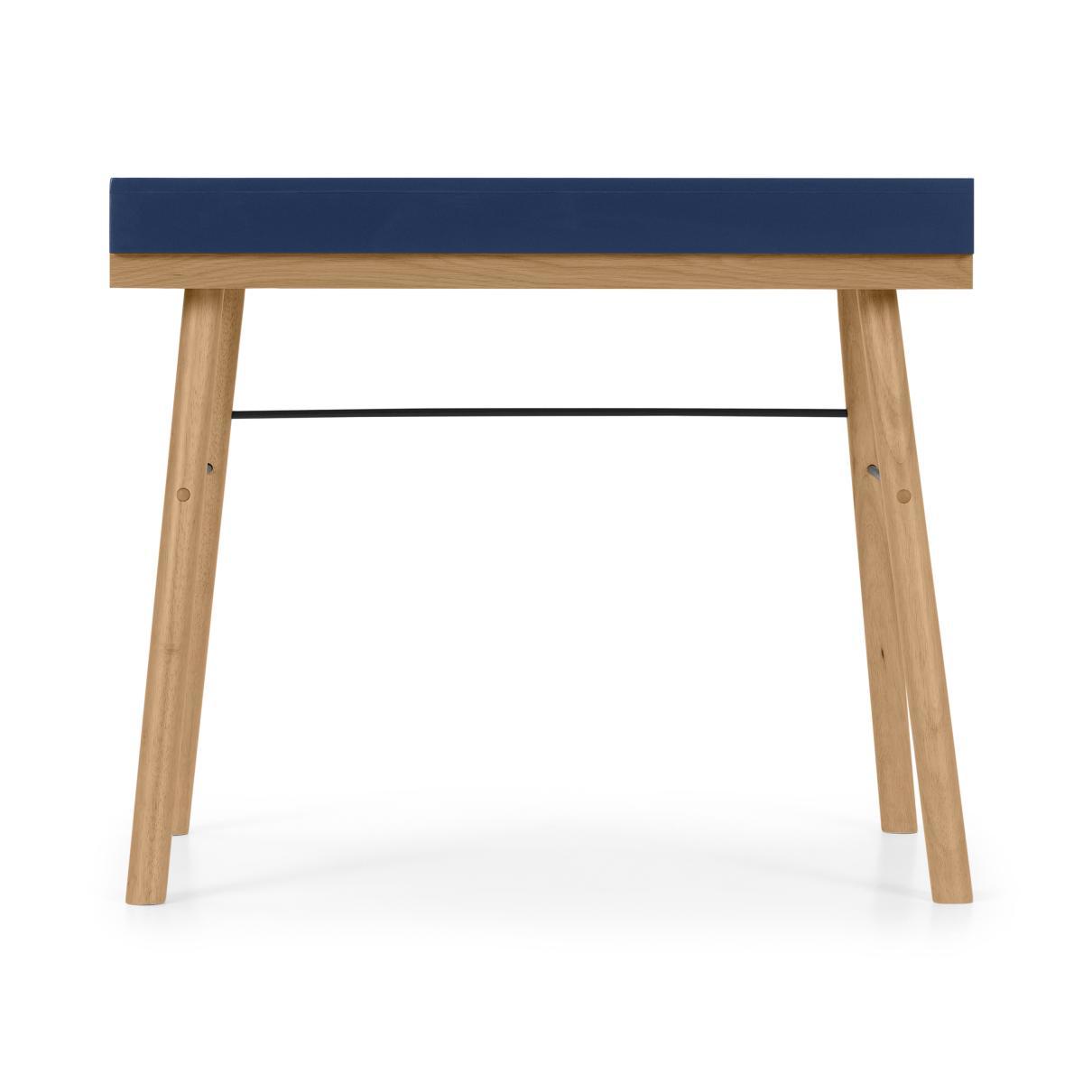 Brennan Lift-Top Desk, Oak and Blue – image 2