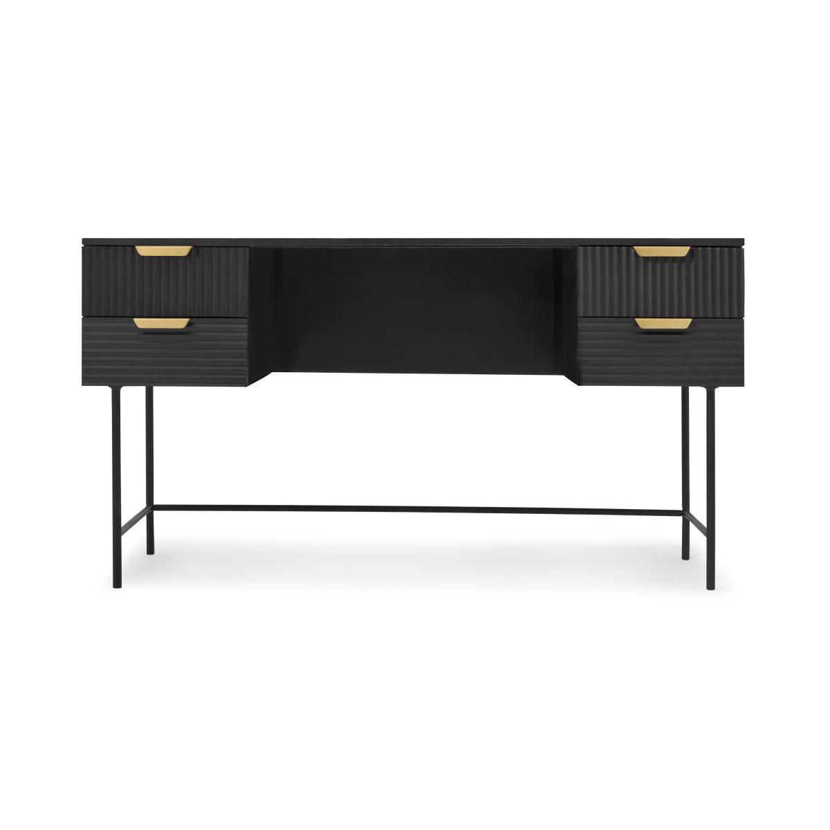 Haines Wide Desk, Charcoal Black Mango Wood – image 2