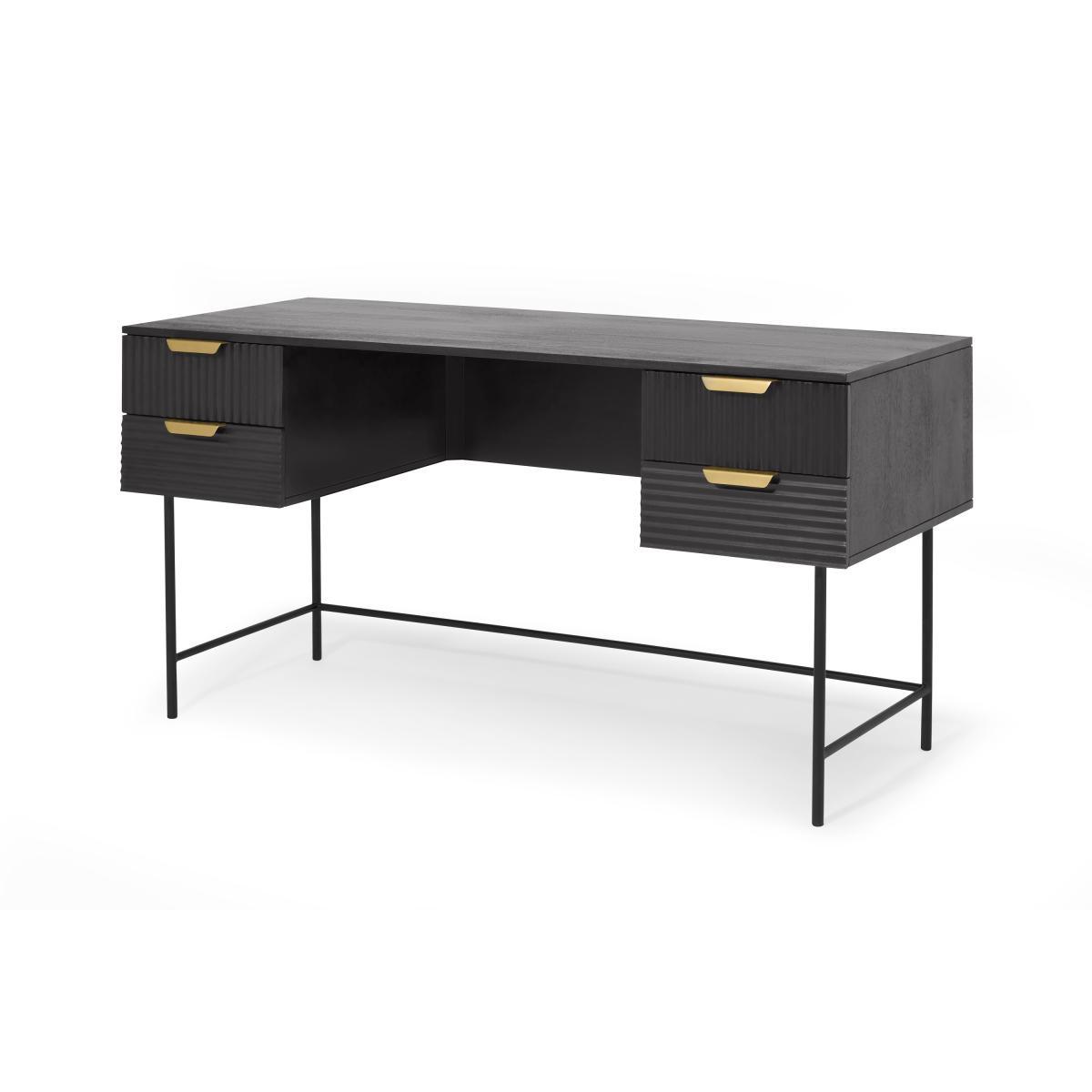 Haines Wide Desk, Charcoal Black Mango Wood – image 3