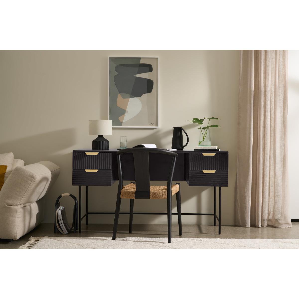 Haines Wide Desk, Charcoal Black Mango Wood – image 4