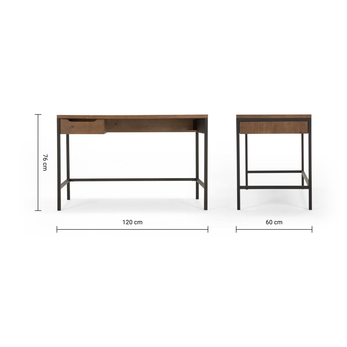Depot Desk, Dark Stain Pine Wood – image 10