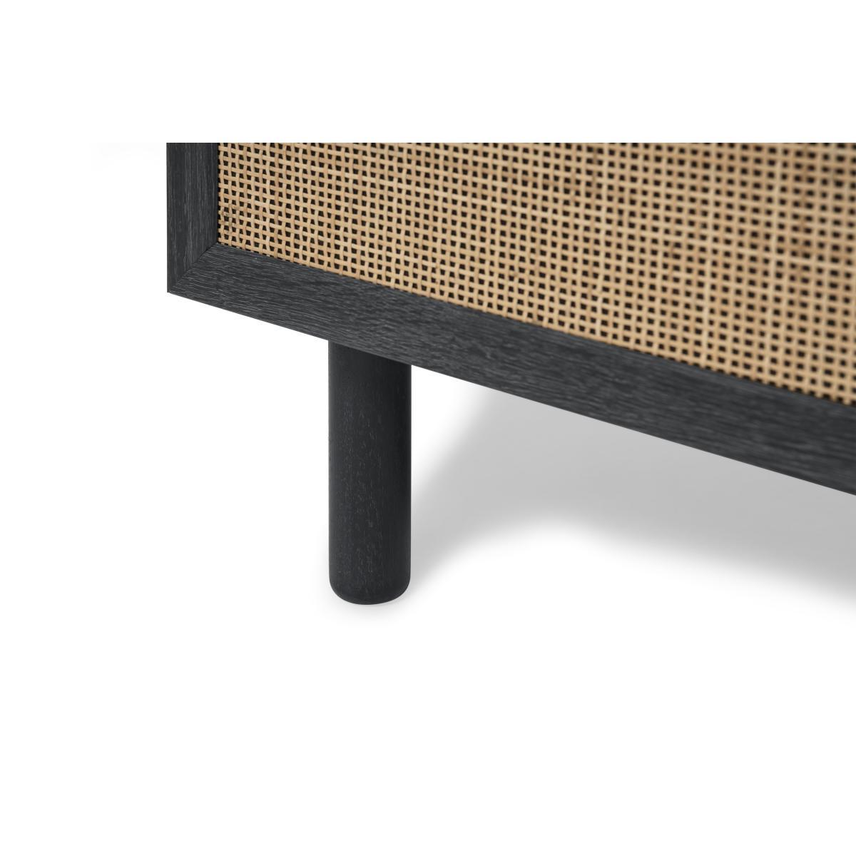 Pavia Wide Desk, Natural Rattan & Black Wood Effect – image 6