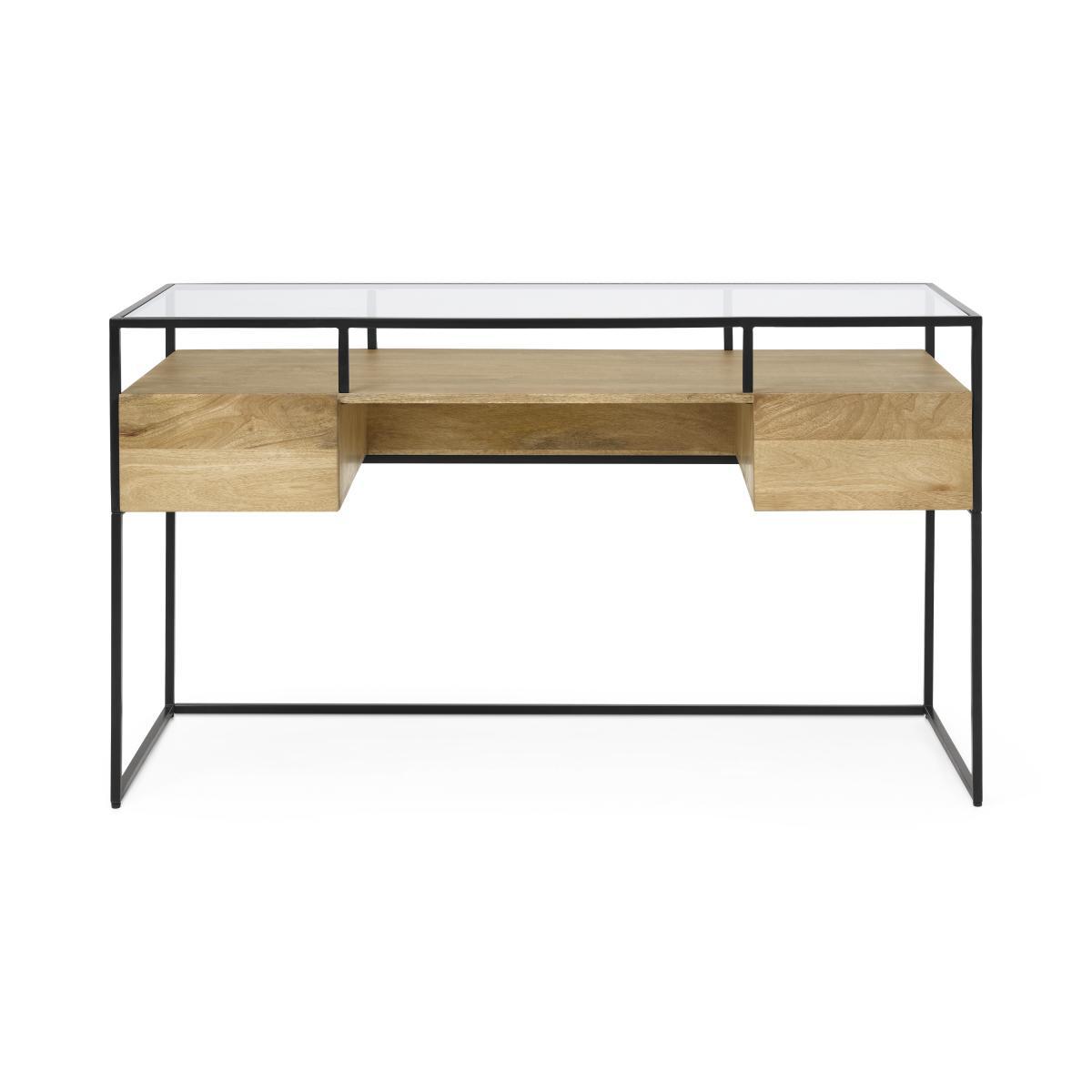 Kilby Desk, Light Mango Wood & Clear Glass – image 2
