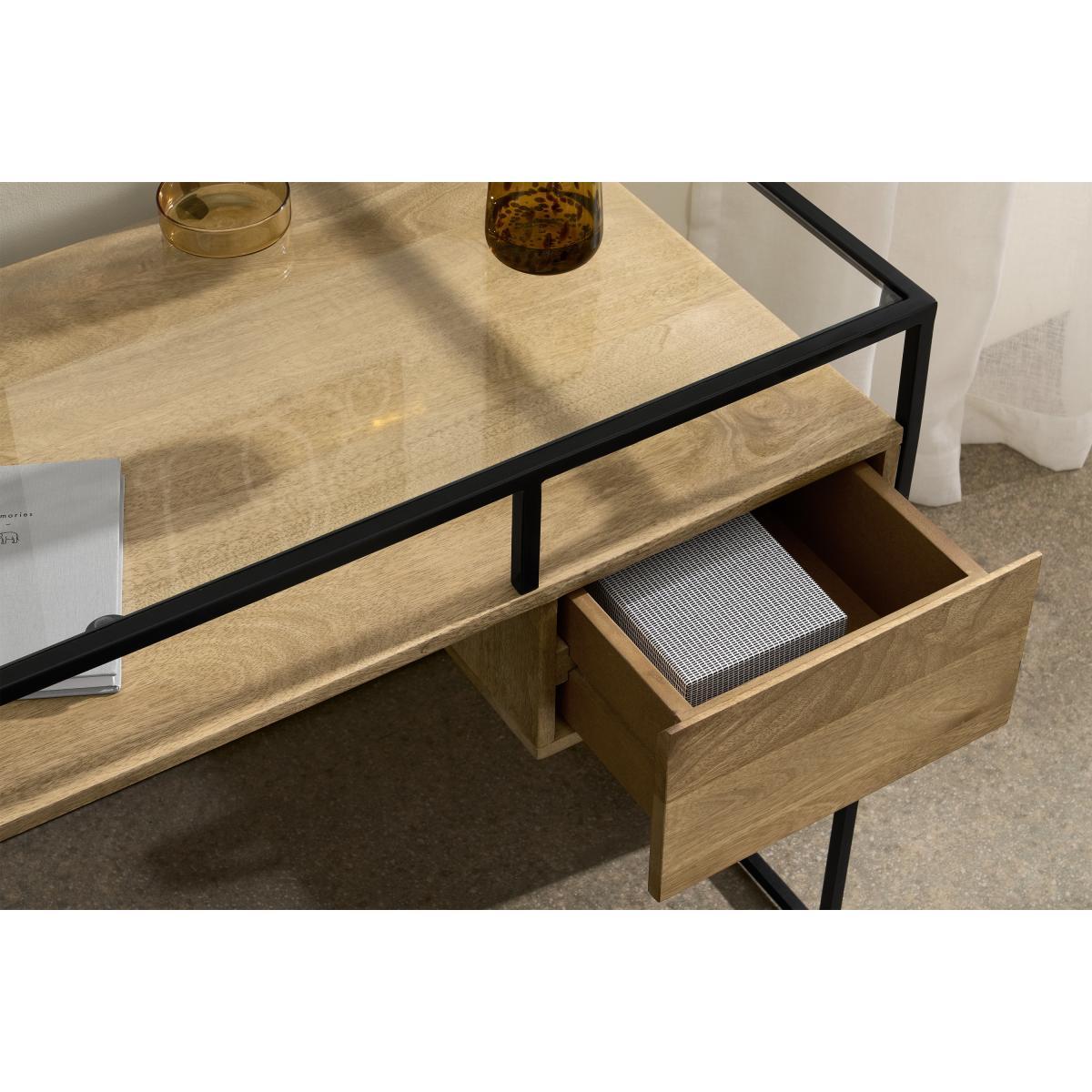 Kilby Desk, Light Mango Wood & Clear Glass – image 6