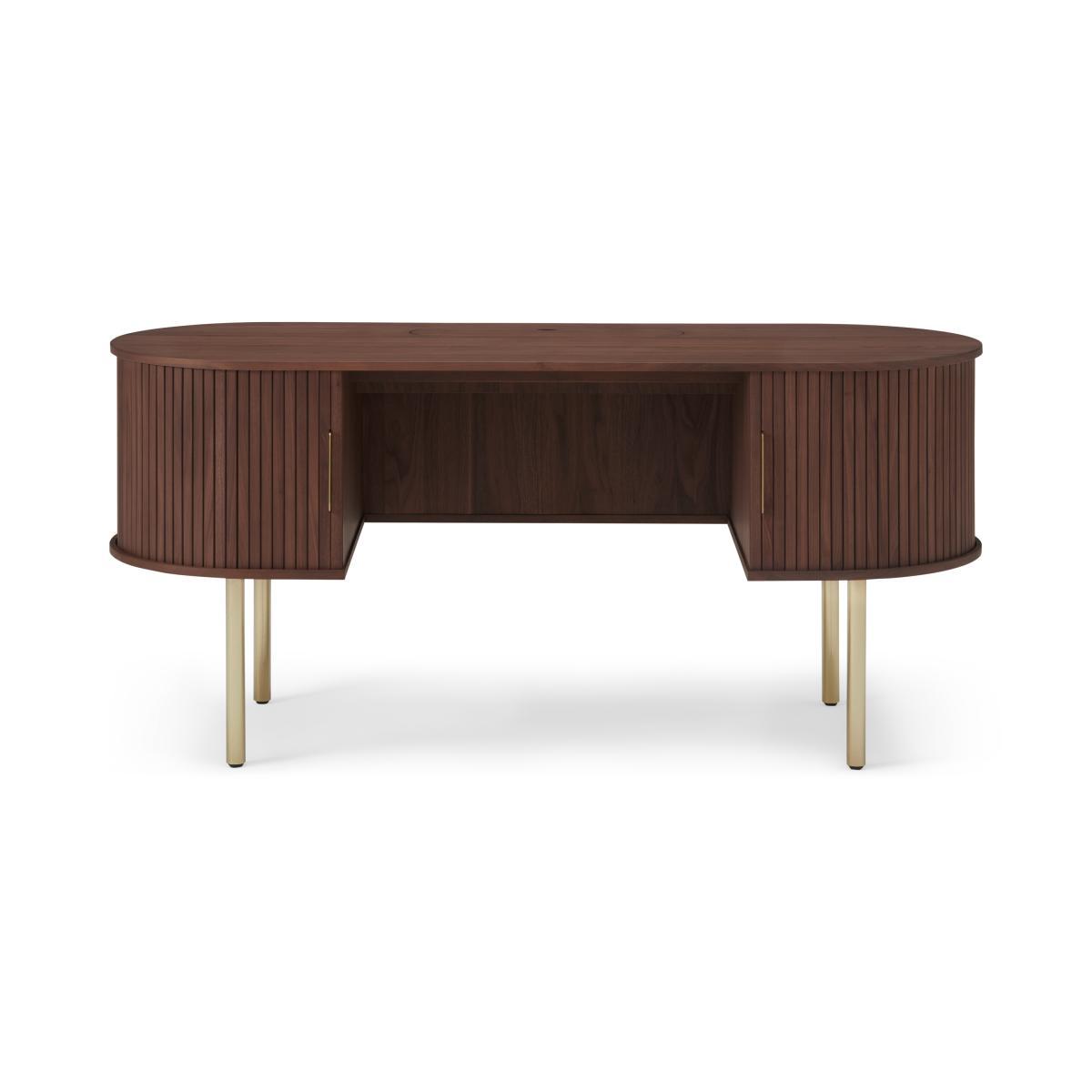 Tambo Wide Desk, Walnut & Brass – image 2