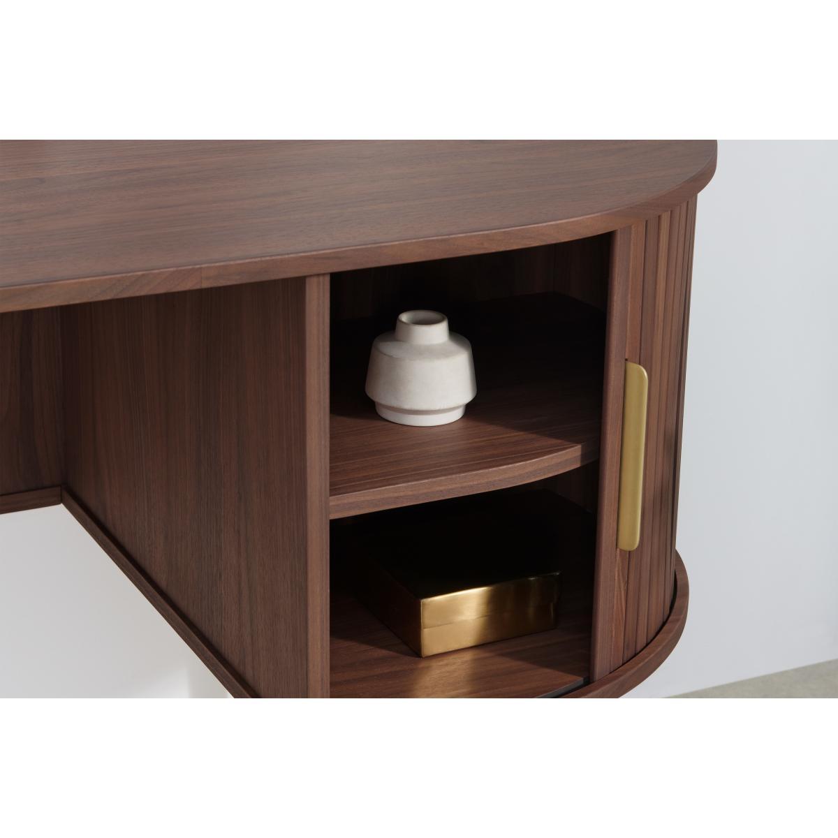 Tambo Wide Desk, Walnut & Brass – image 5