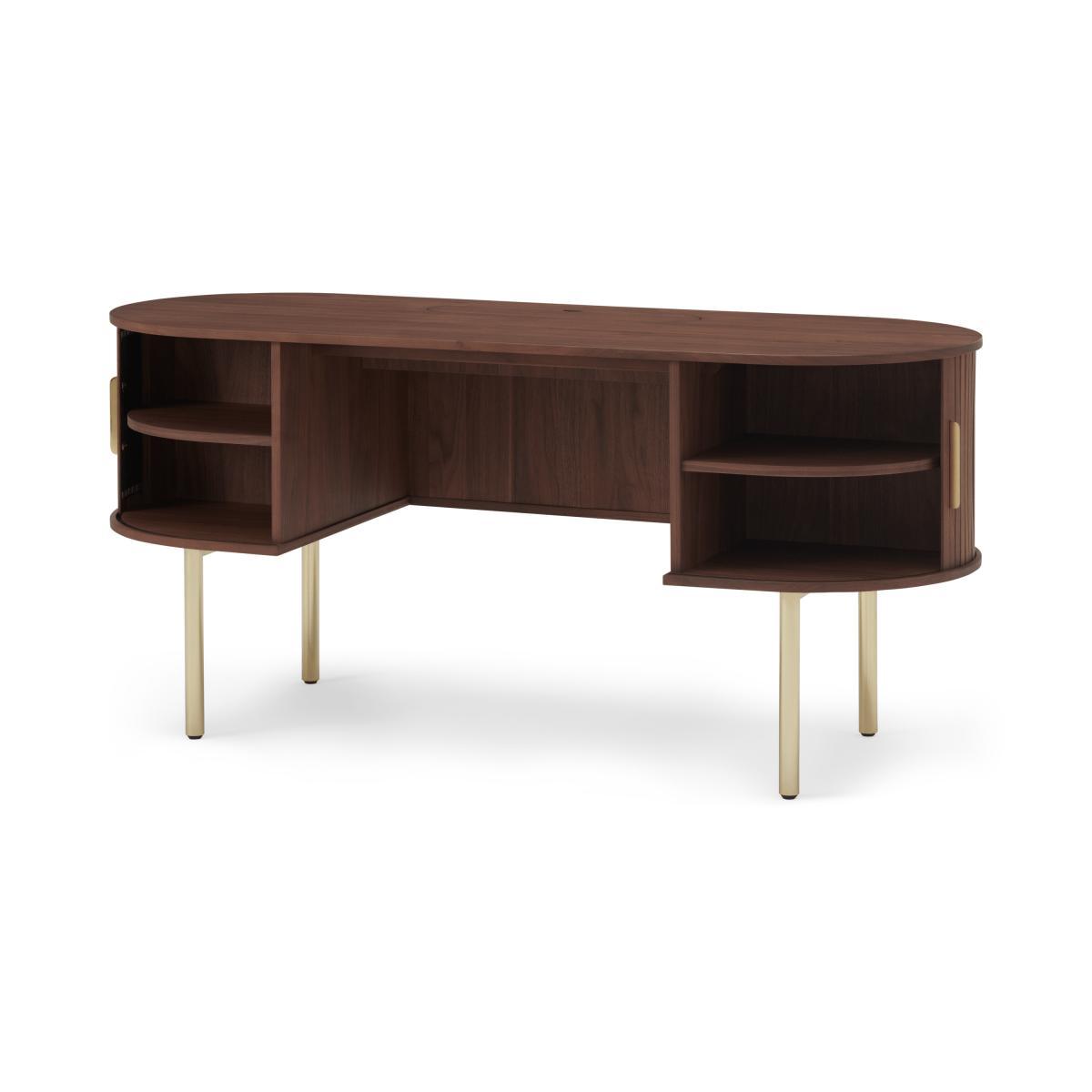 Tambo Wide Desk, Walnut & Brass – image 6