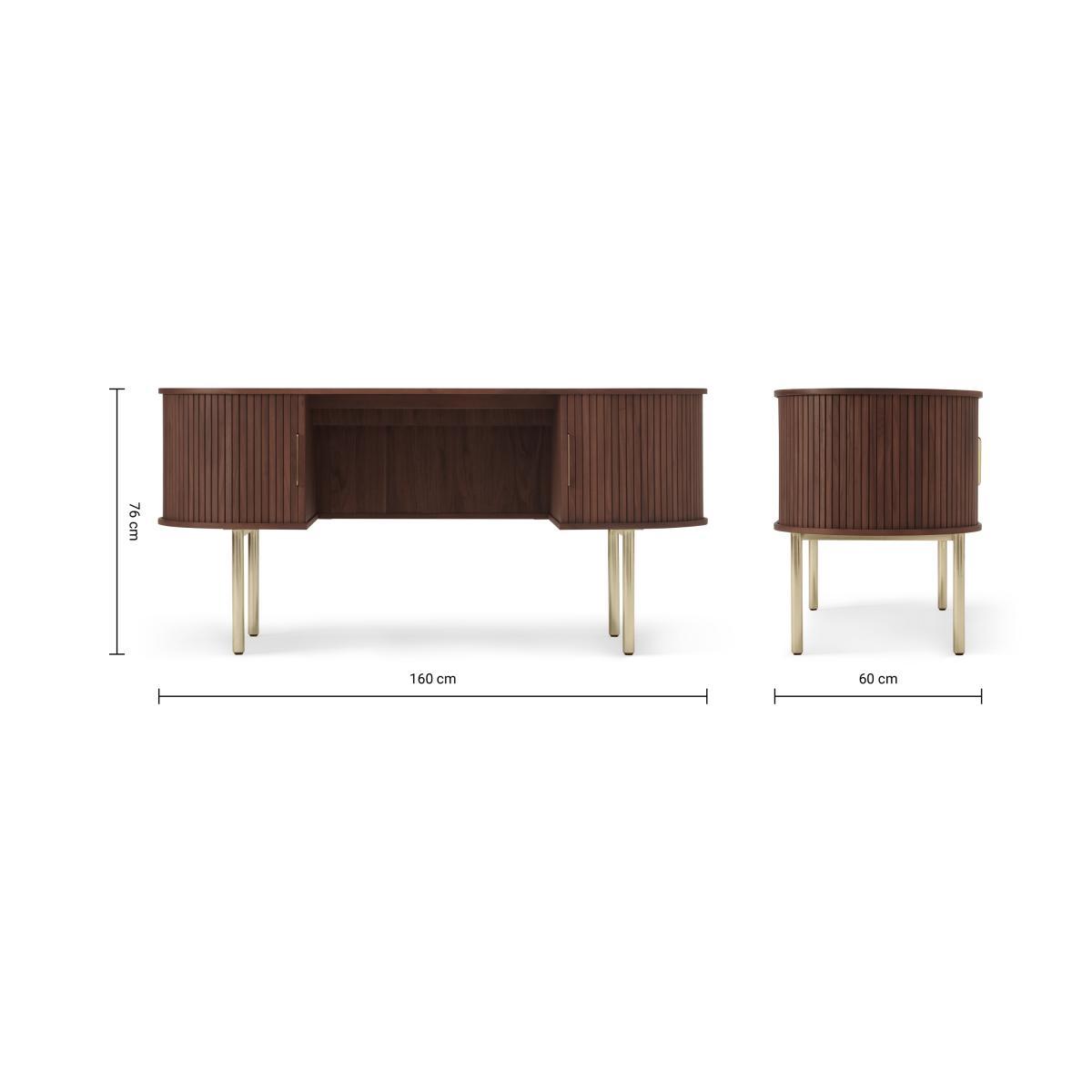 Tambo Wide Desk, Walnut & Brass – image 8
