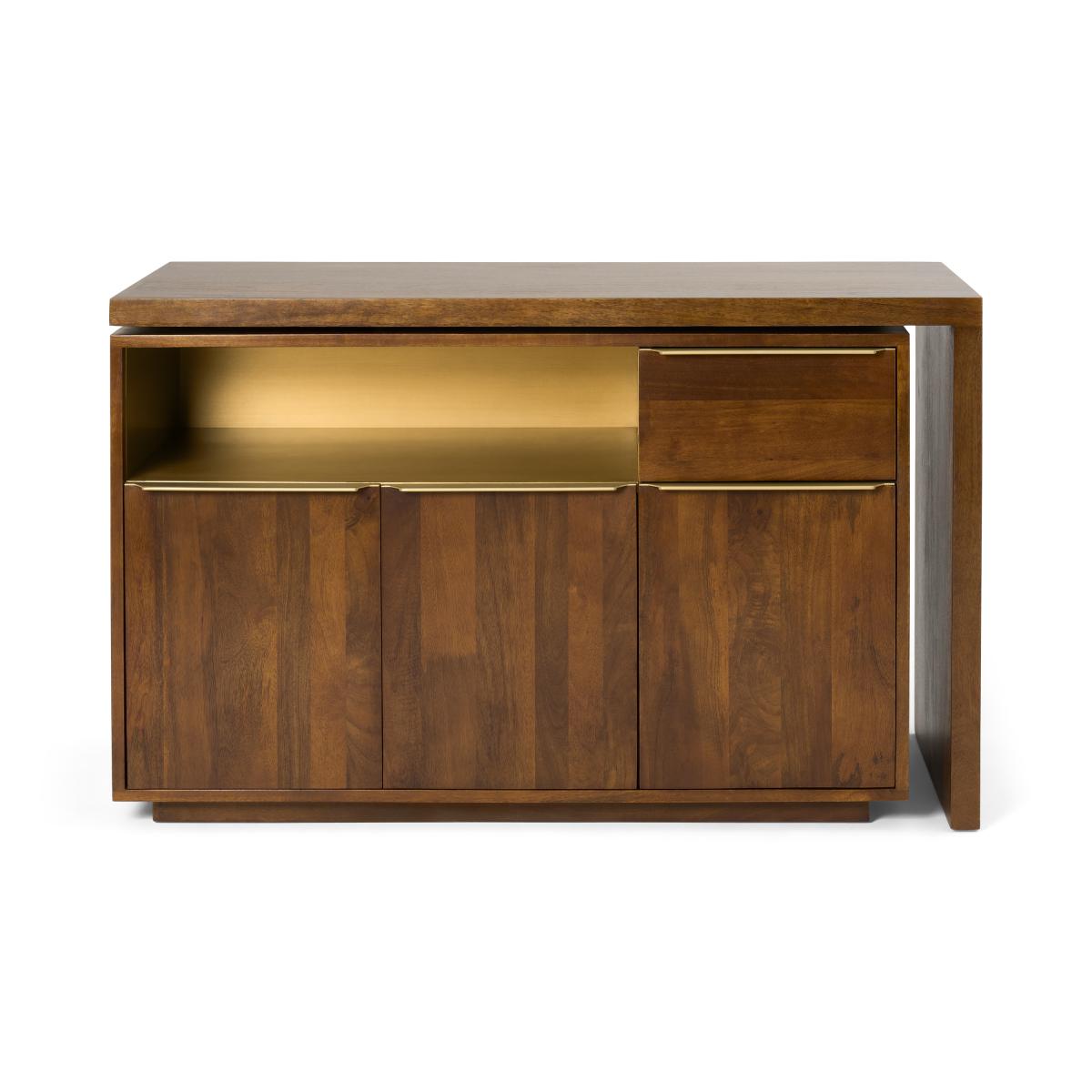Anderson Swivel Desk, Mango Wood & Brass – image 2