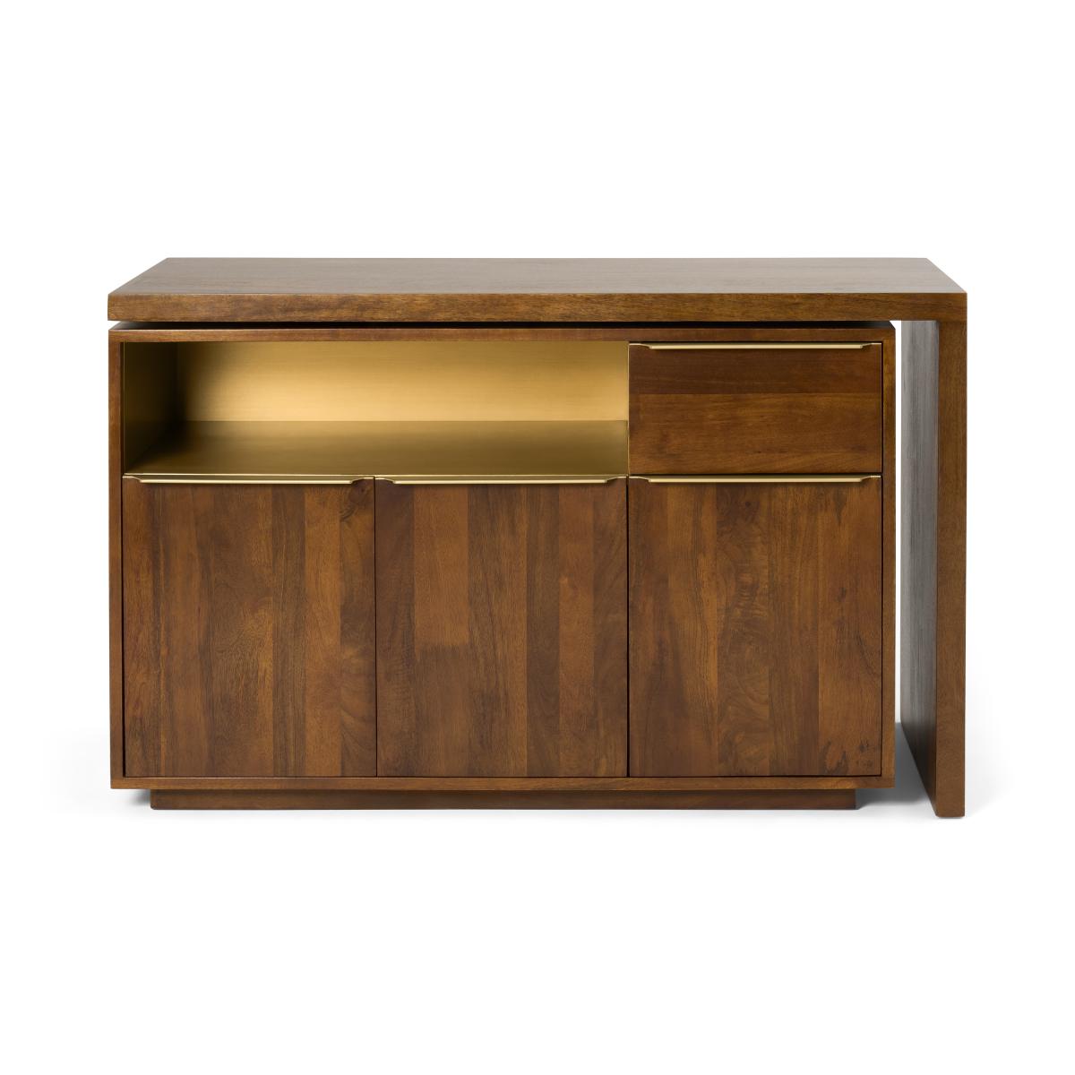 Anderson Swivel Desk, Mango Wood & Brass – image 4