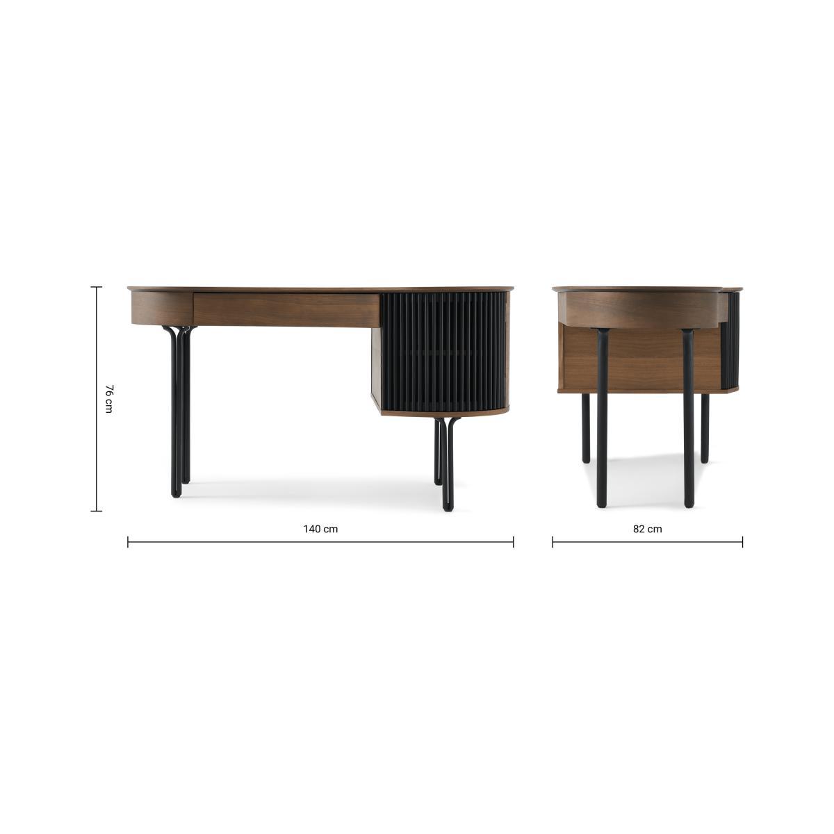 Zaragoza Desk, Walnut & Charcoal Black – image 9