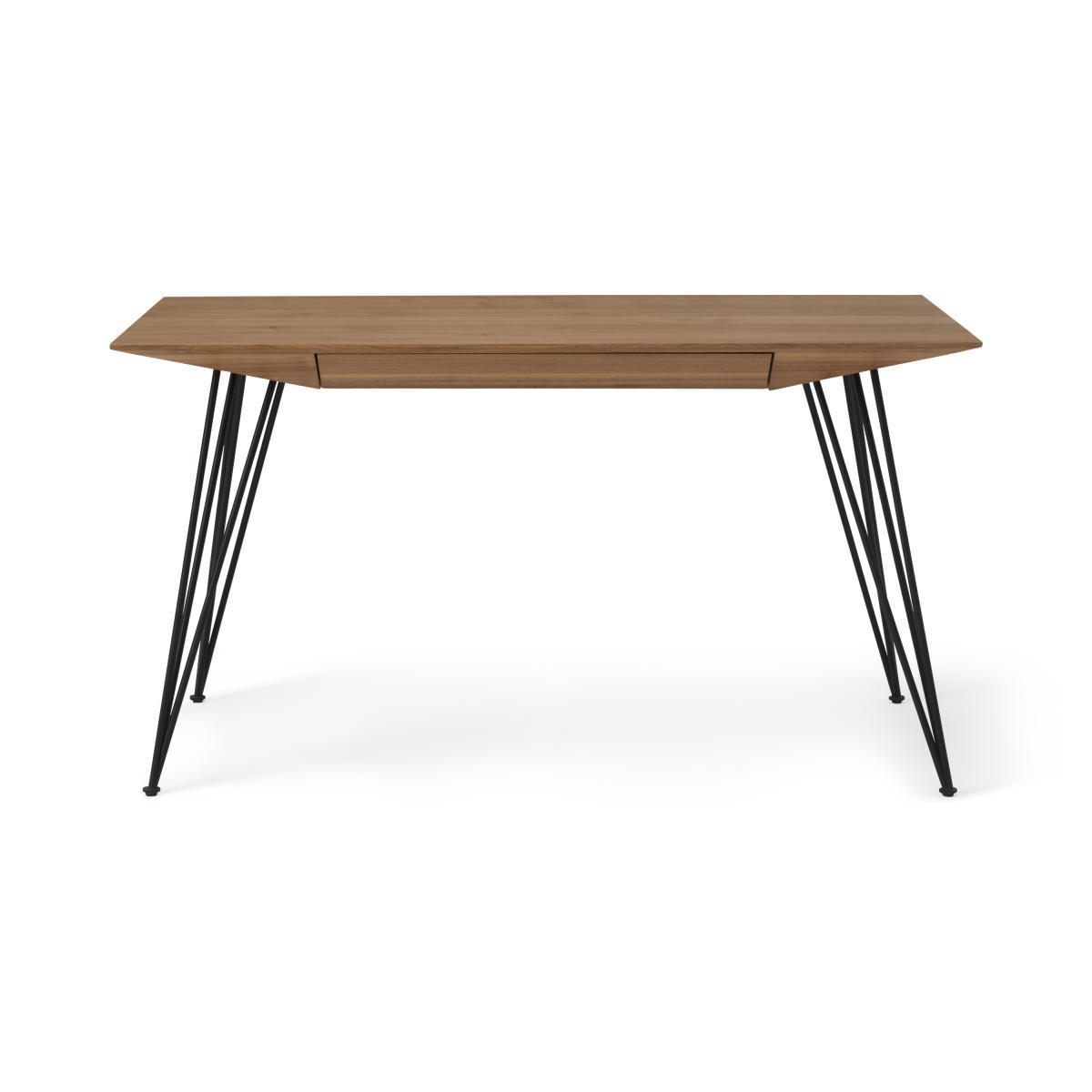 Frankie Wide Desk, Walnut & Black Metal – image 2