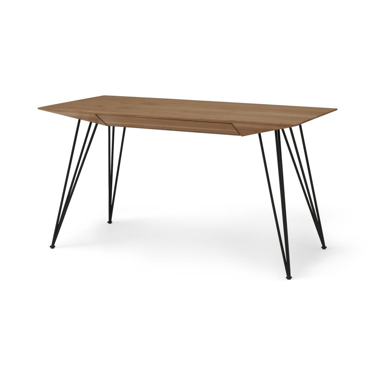 Frankie Wide Desk, Walnut & Black Metal – image 3