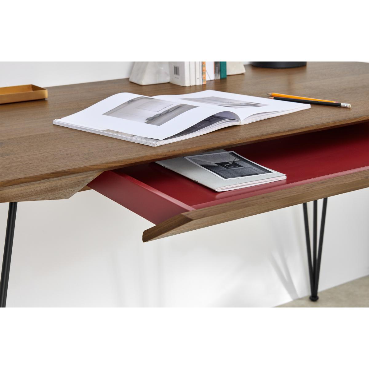 Frankie Wide Desk, Walnut & Black Metal – image 5