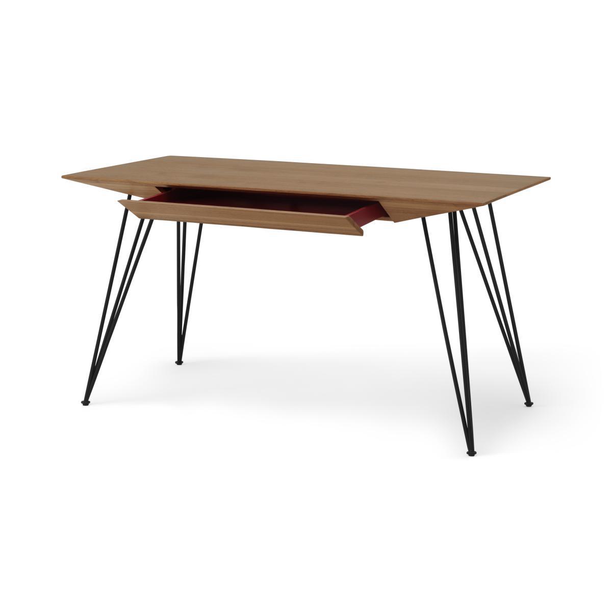 Frankie Wide Desk, Walnut & Black Metal – image 6