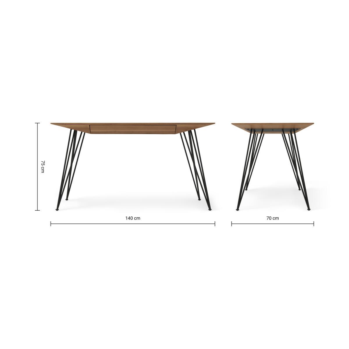 Frankie Wide Desk, Walnut & Black Metal – image 9