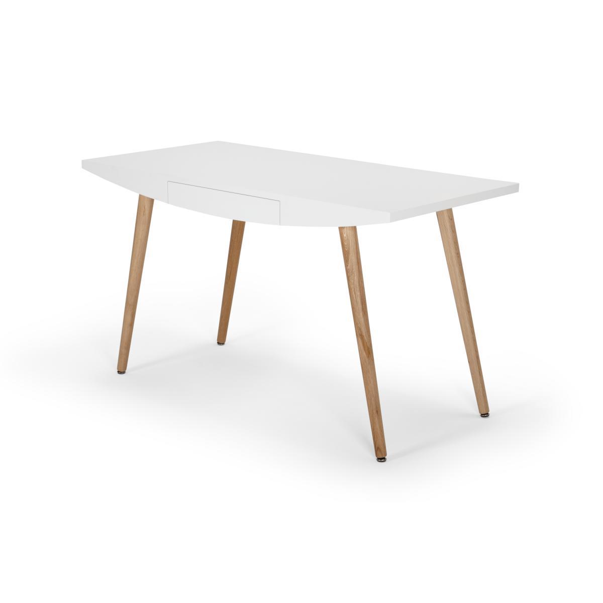 Camber Desk, White and  Oak – image 2