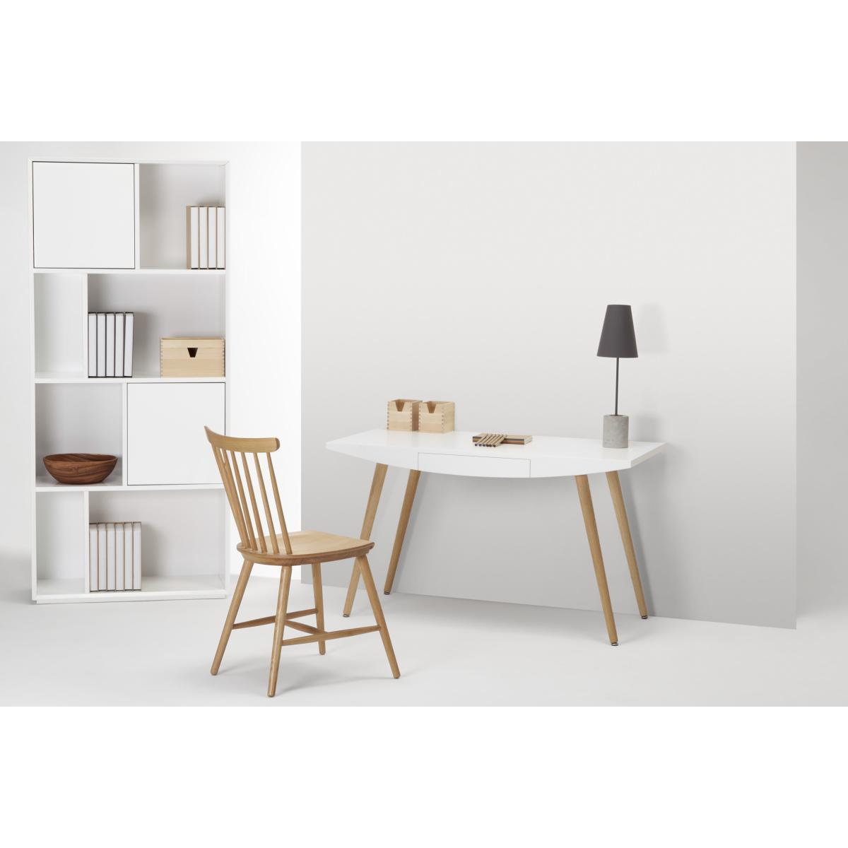 Camber Desk, White and  Oak – image 3