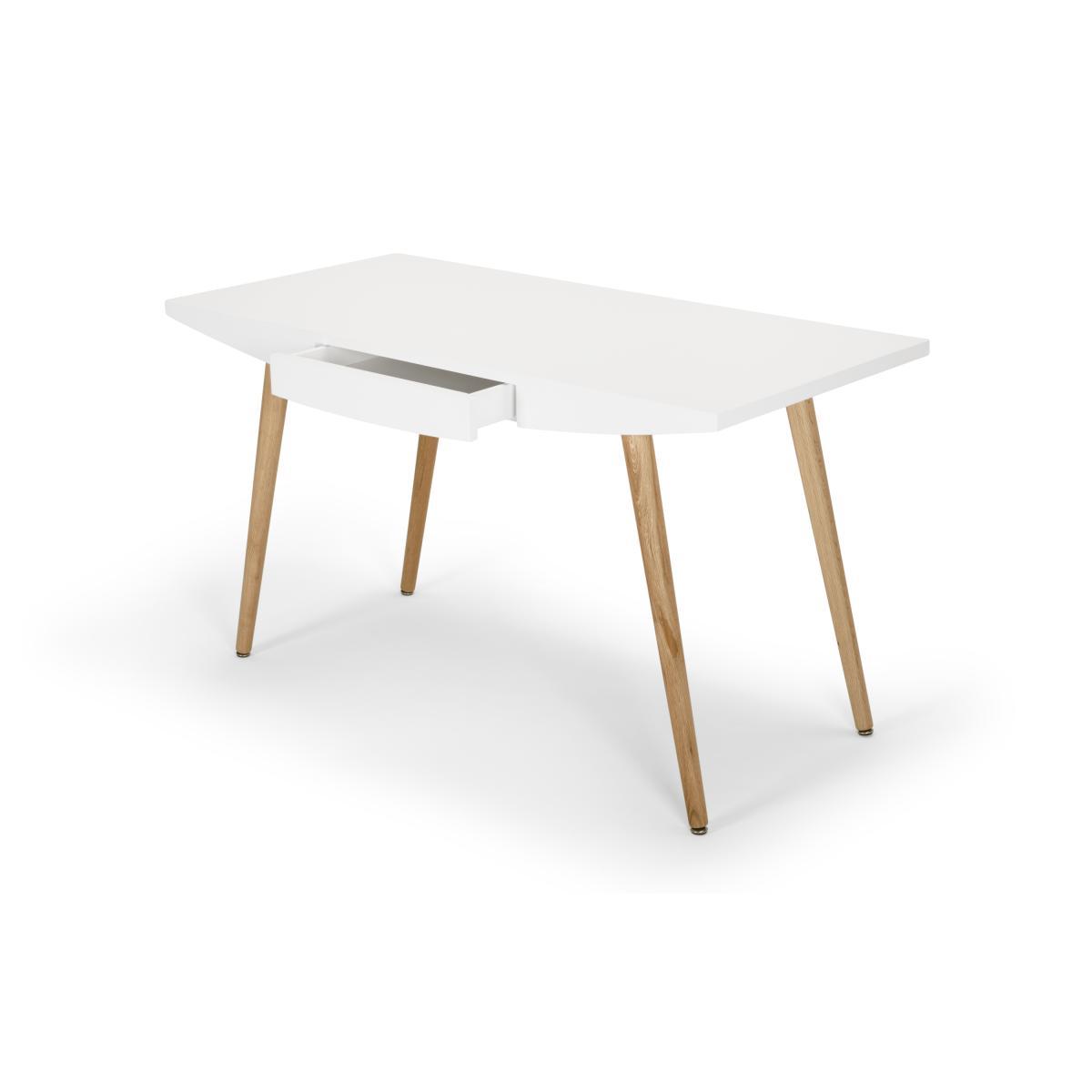 Camber Desk, White and  Oak – image 5