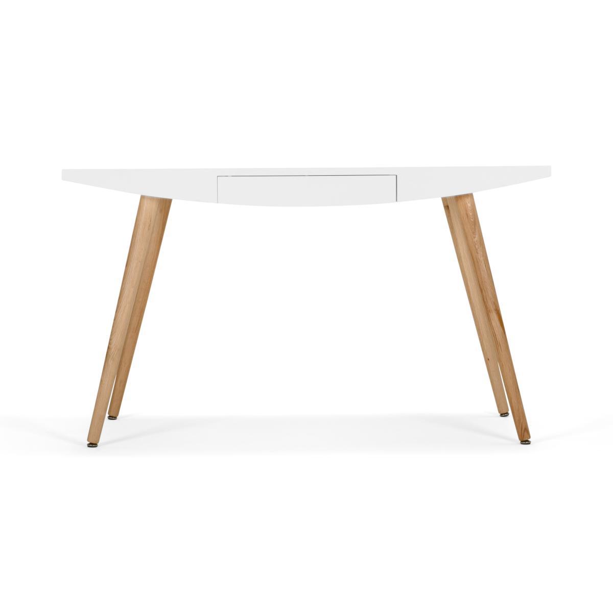 Camber Desk, White and  Oak – image 7