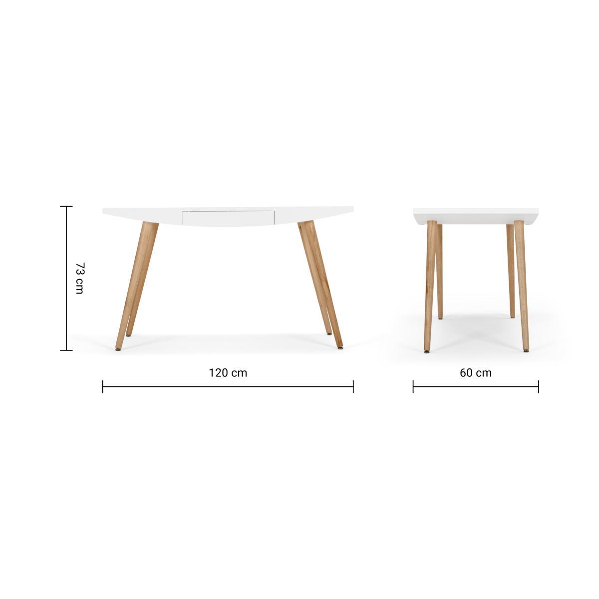 Camber Desk, White and  Oak – image 8