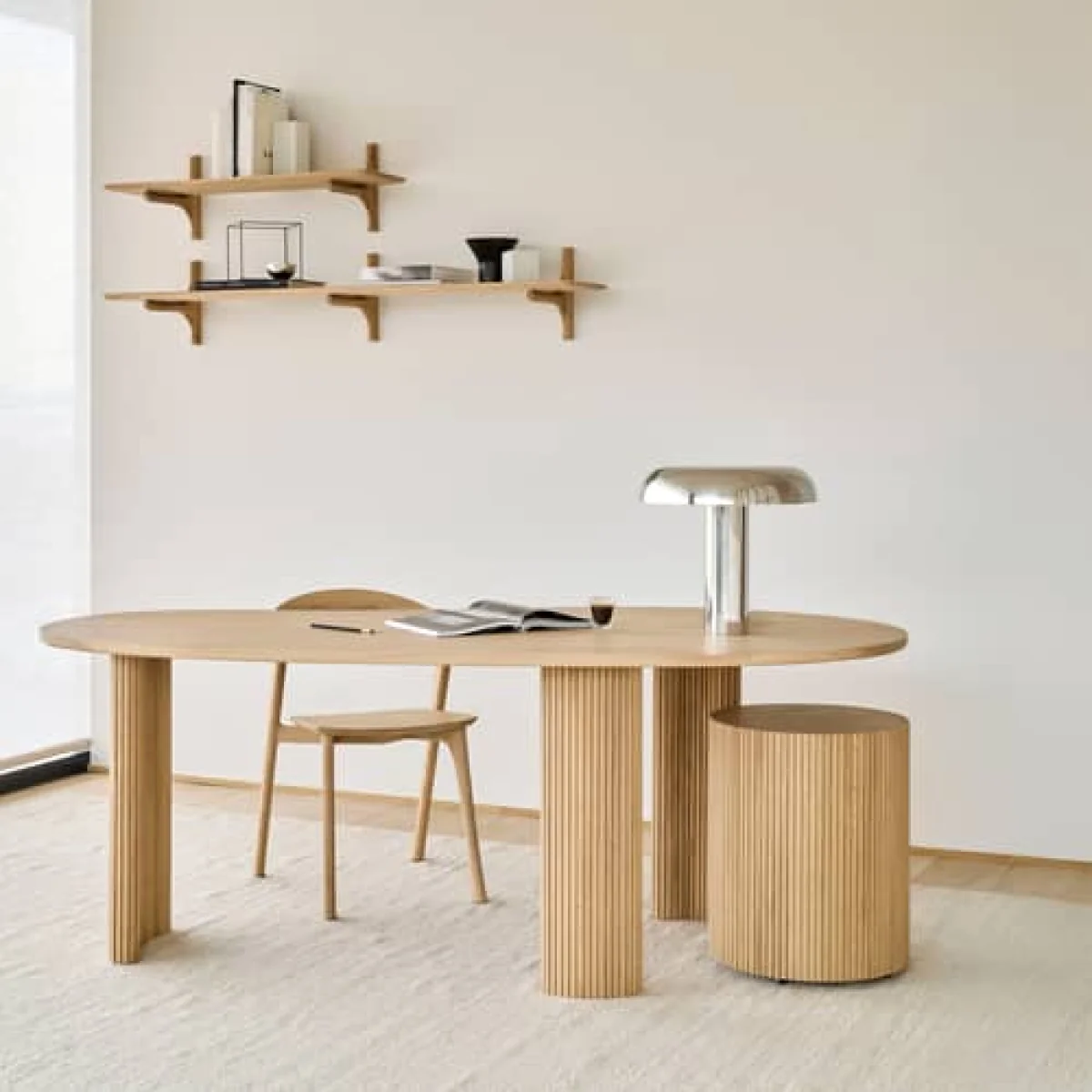 Boomerang Desk natural wood / 200 x 100 cm - Ethnicraft – image 3