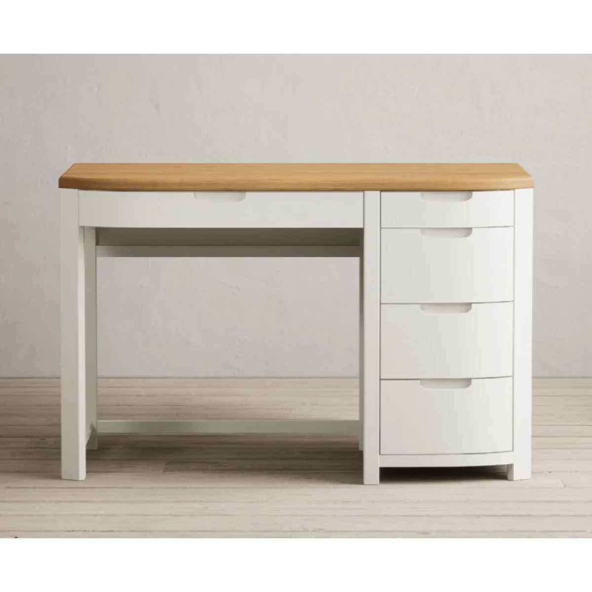 Bradwell Oak and Signal White Painted Computer Desk – image 4