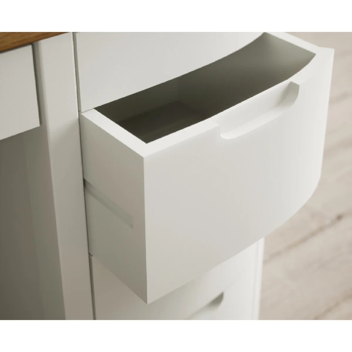 Bradwell Oak and Signal White Painted Computer Desk – image 6