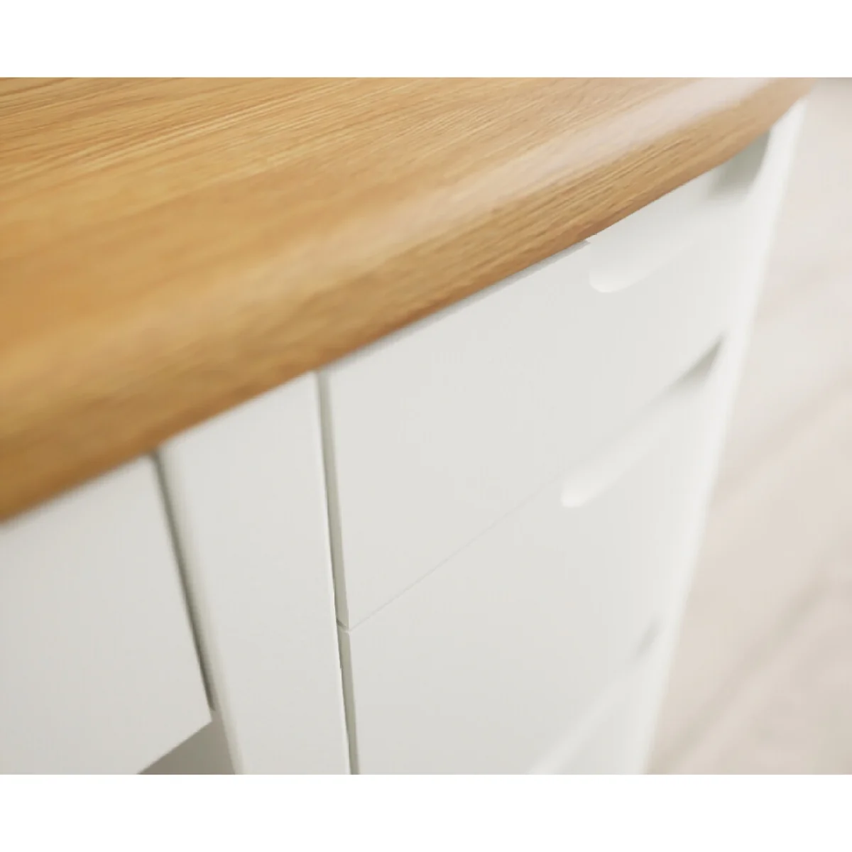 Bradwell Oak and Signal White Painted Computer Desk – image 7