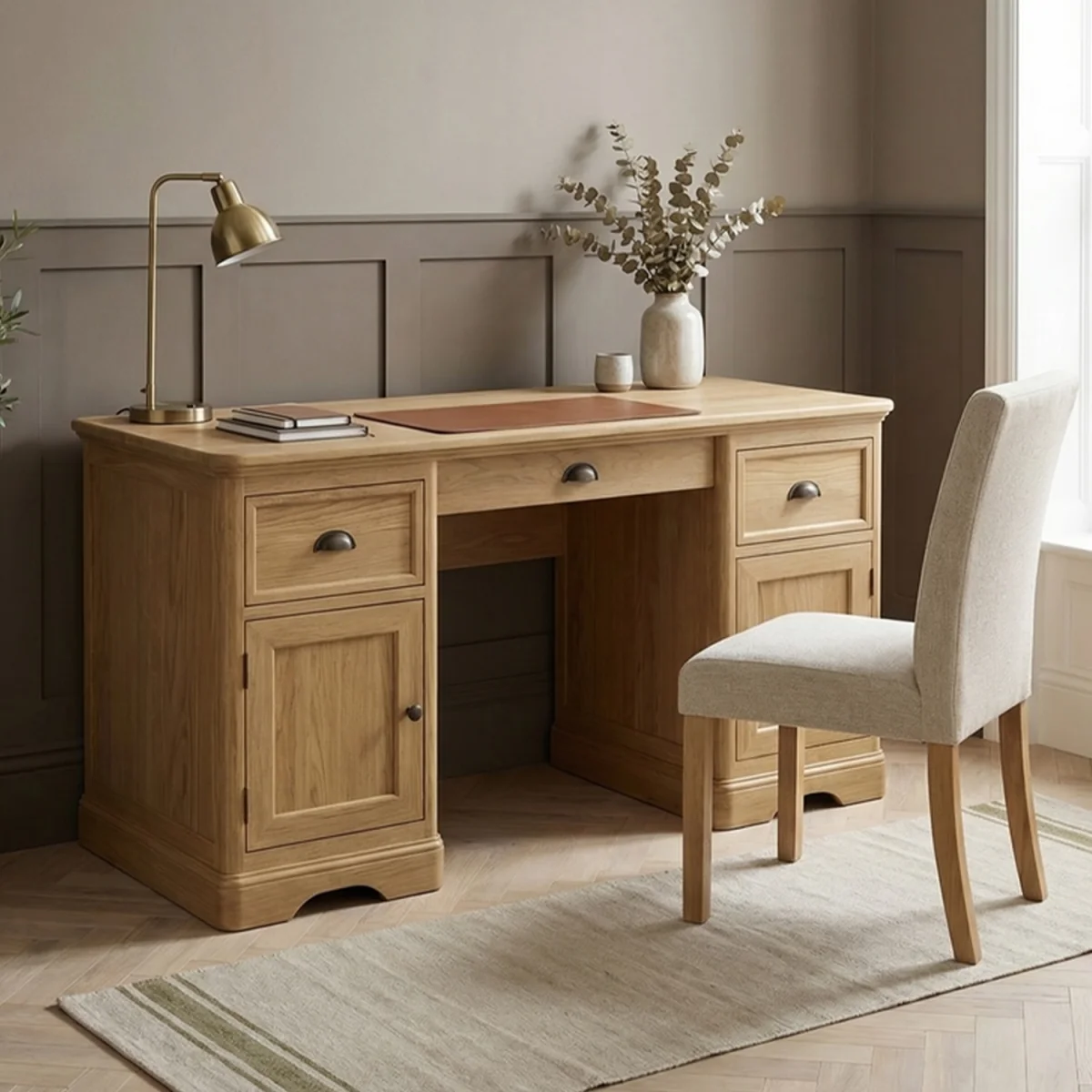 Bridstow Solid Oak Computer Desk – image 2