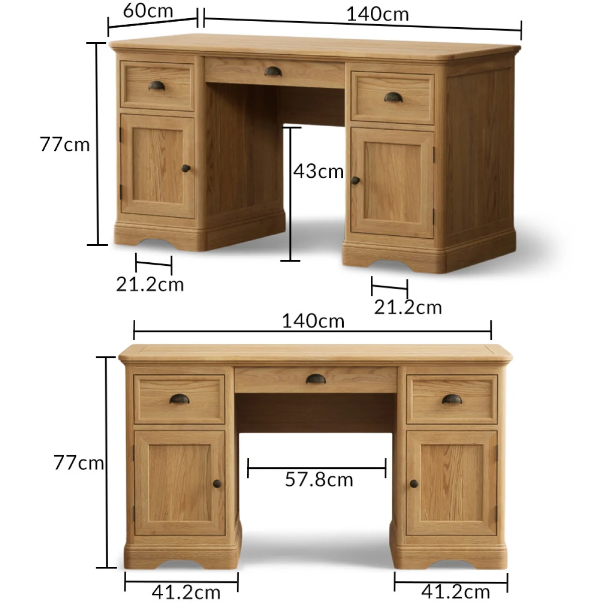 Bridstow Solid Oak Computer Desk – image 11