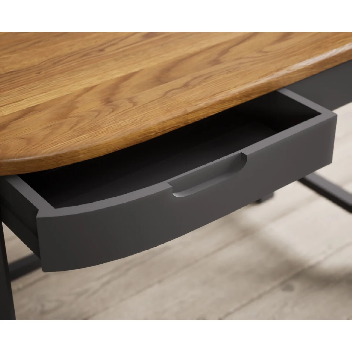 Bradwell Oak and Charcoal Painted Compact Desk – image 7