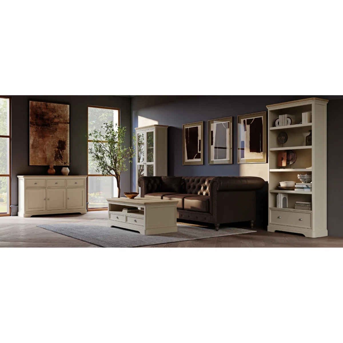 Bridstow Oak and Cream Painted Computer Desk – image 12