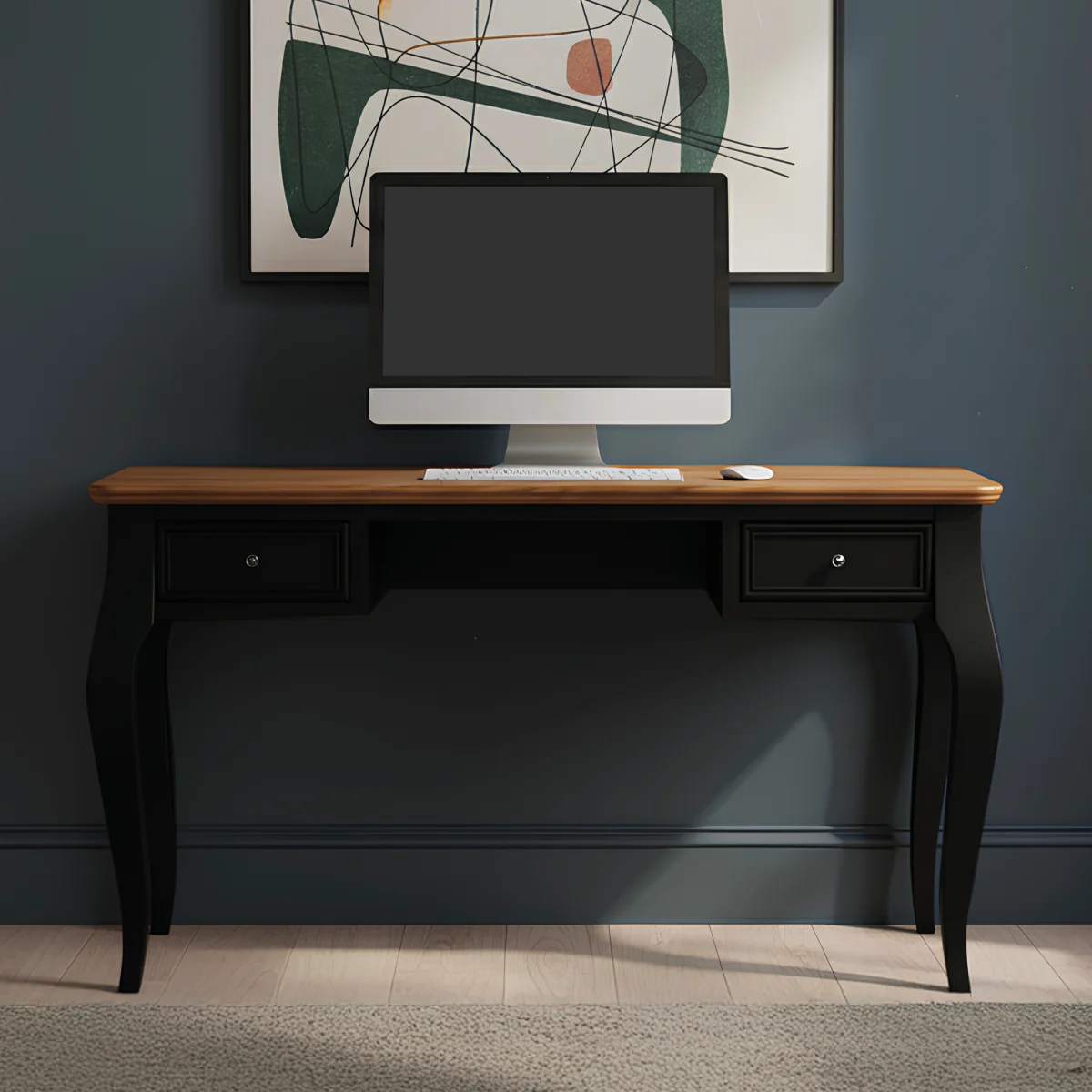 Chateau Noir Oak and Black Painted Computer Desk – image 3