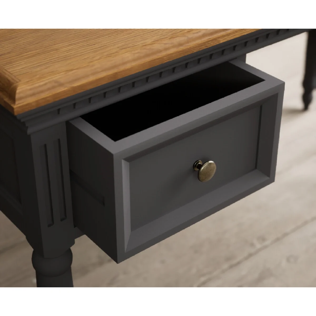 Francis Oak and Charcoal Grey Painted Computer Desk – image 6