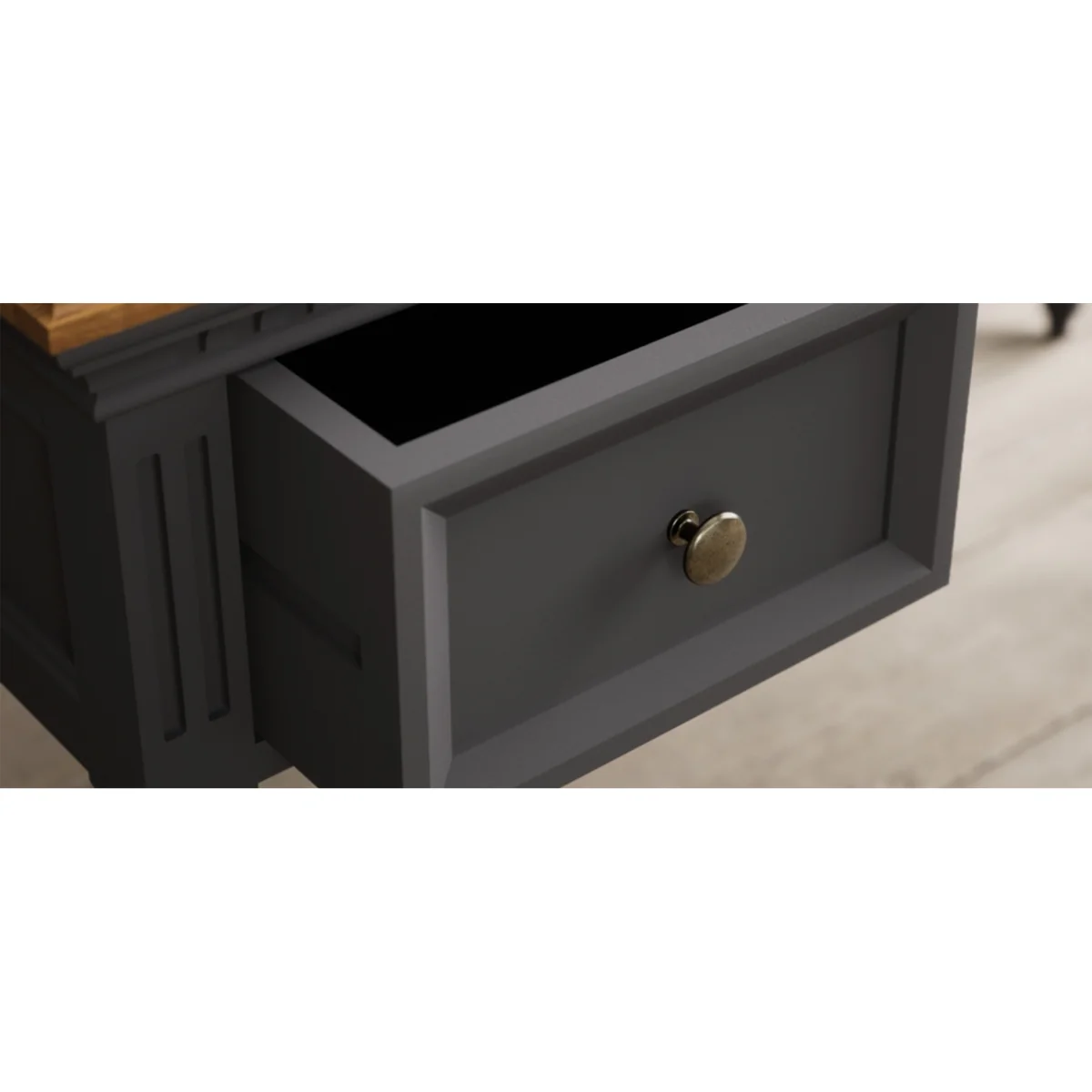 Francis Oak and Charcoal Grey Painted Computer Desk – image 9