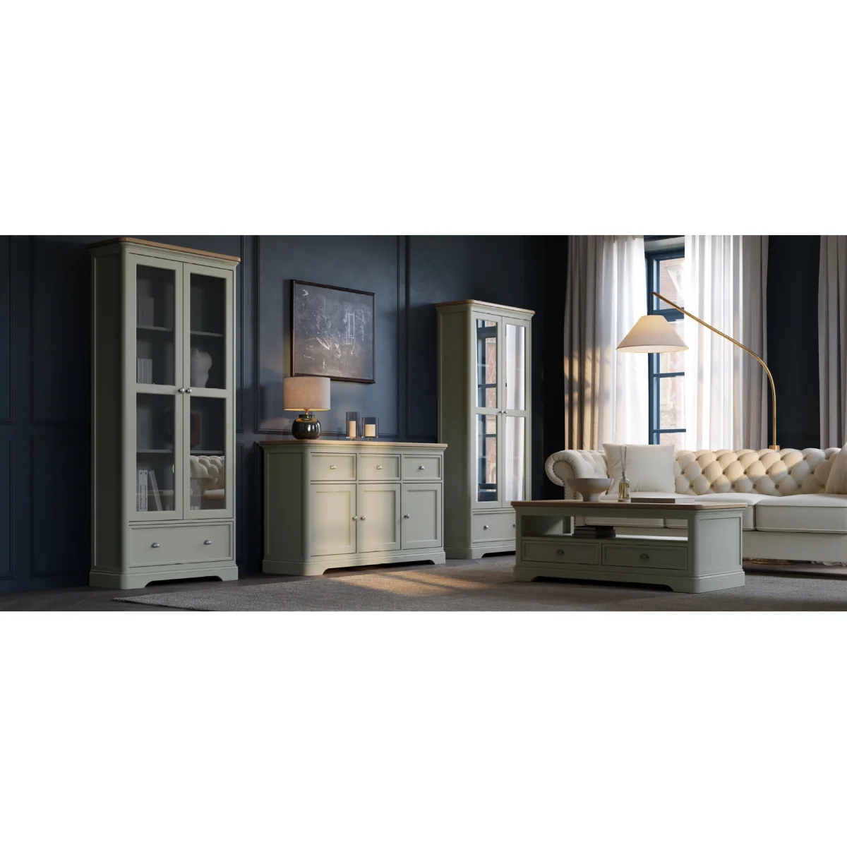 Bridstow Soft Green Painted Computer Desk – image 12