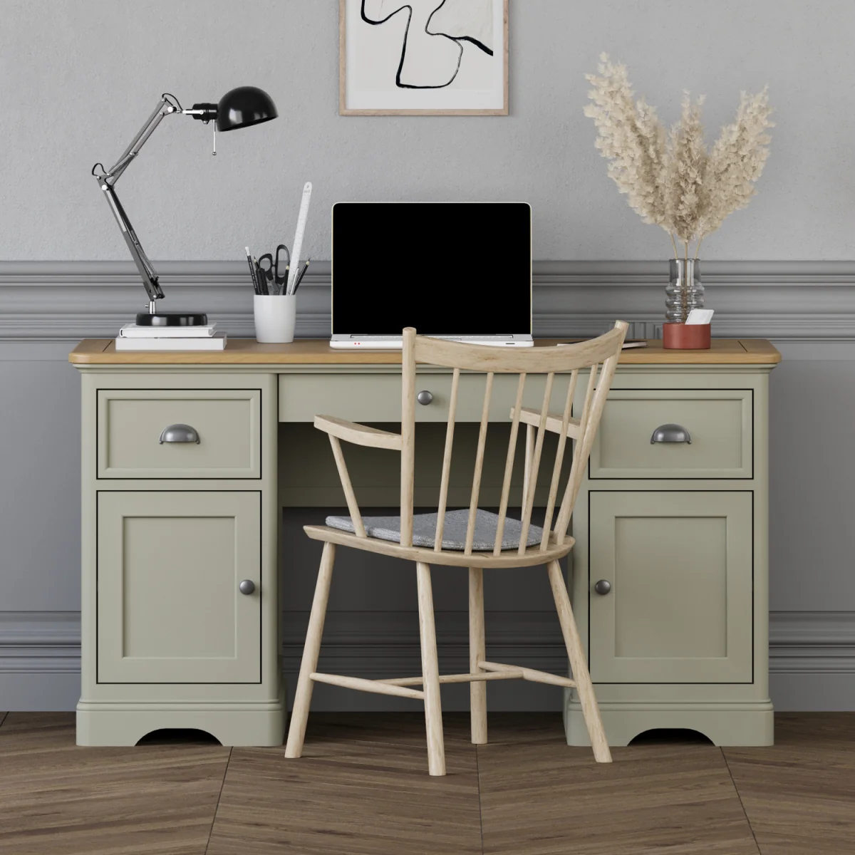Bridstow Soft Green Painted Computer Desk – image 4