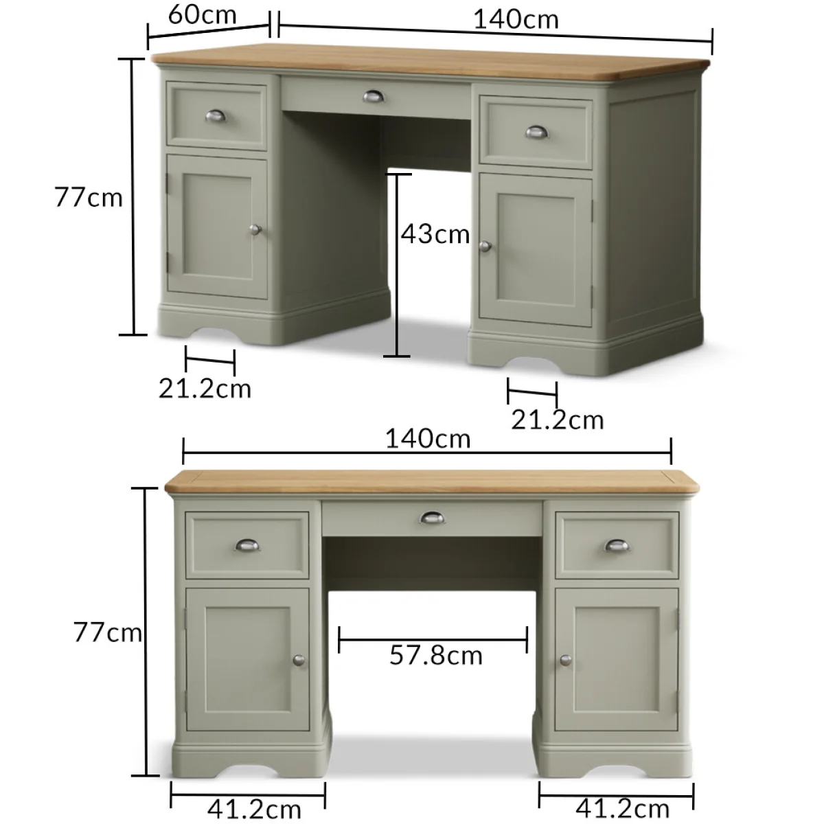 Bridstow Soft Green Painted Computer Desk – image 9