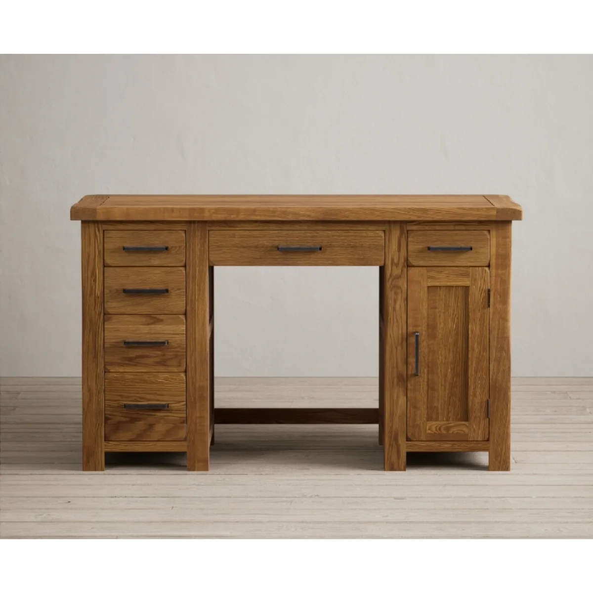 Harrogate Rustic Solid Oak Computer Desk – image 4